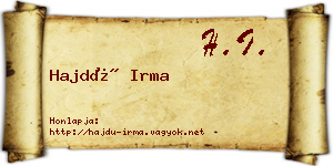 Hajdú Irma névjegykártya